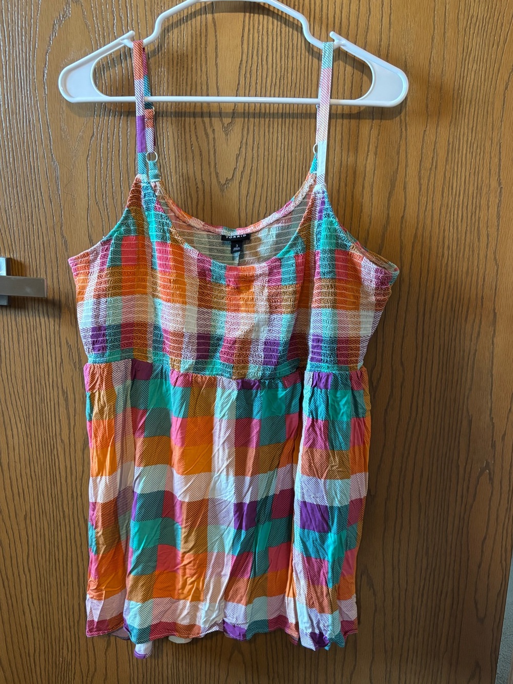 torrid Multicolor Plaid Tank Top - Orange, Teal, Pink, Purple, White